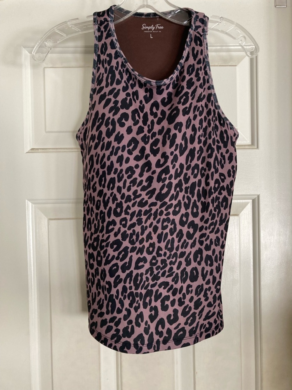 Mauve Leopard Print Tank Top